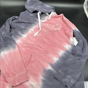 Ivory Ella Pink and Gray Tie-Dye Hoodie NWT